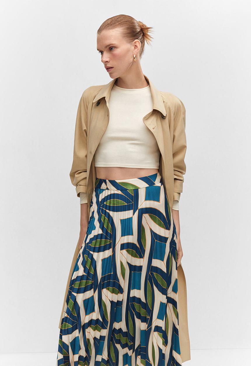MANGO - Skirt Quanti - Medium Blue