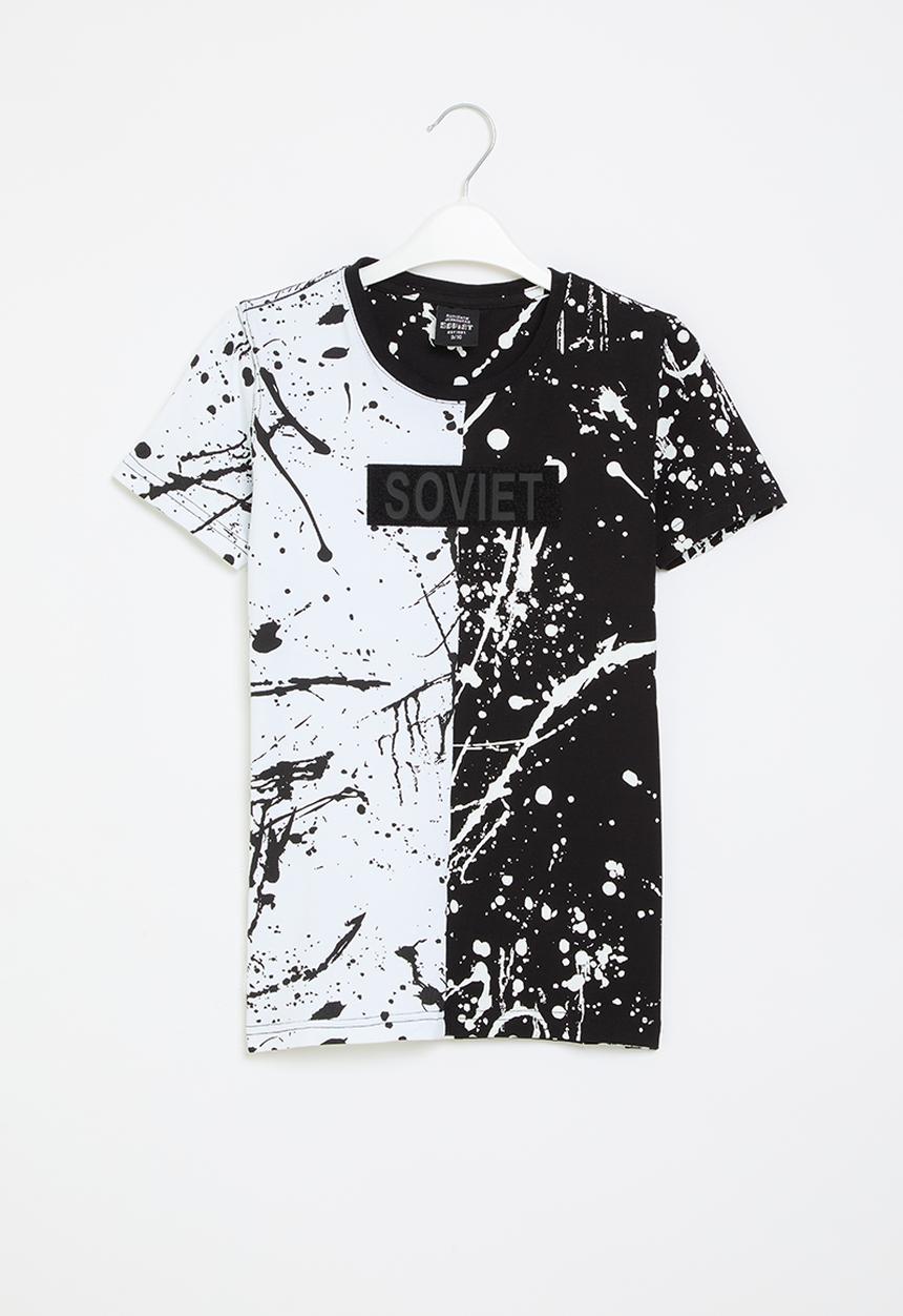 SOVIET - Boys fashion tee - black & white