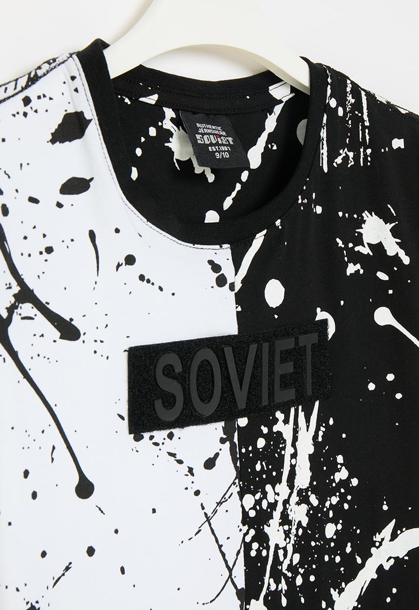 SOVIET - Boys fashion tee - black & white