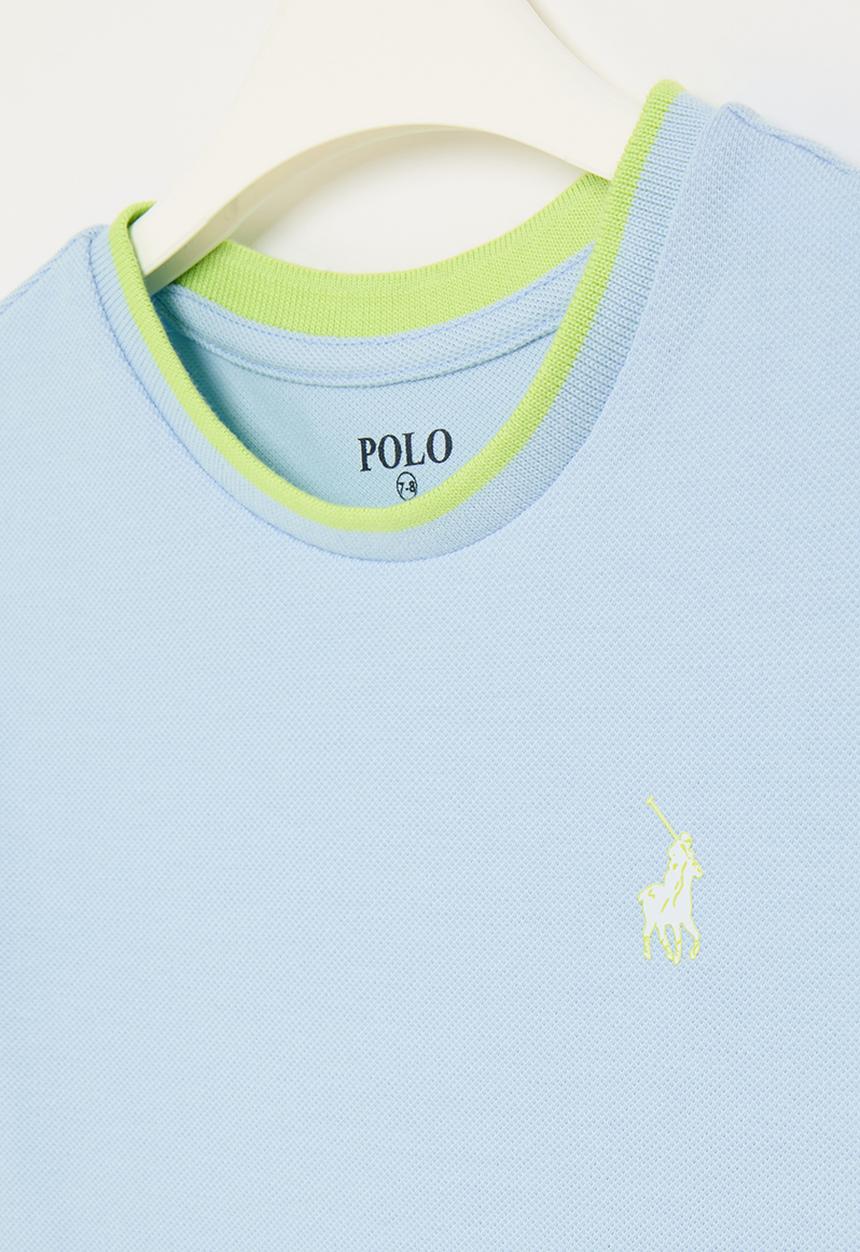 POLO - Boys cody textured tee - light blue