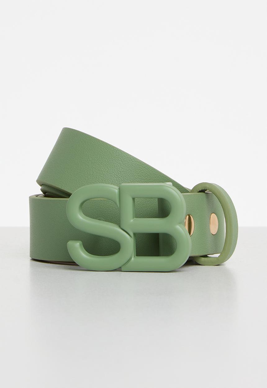 SISSY BOY - One colour belt with matching sb buckle - green