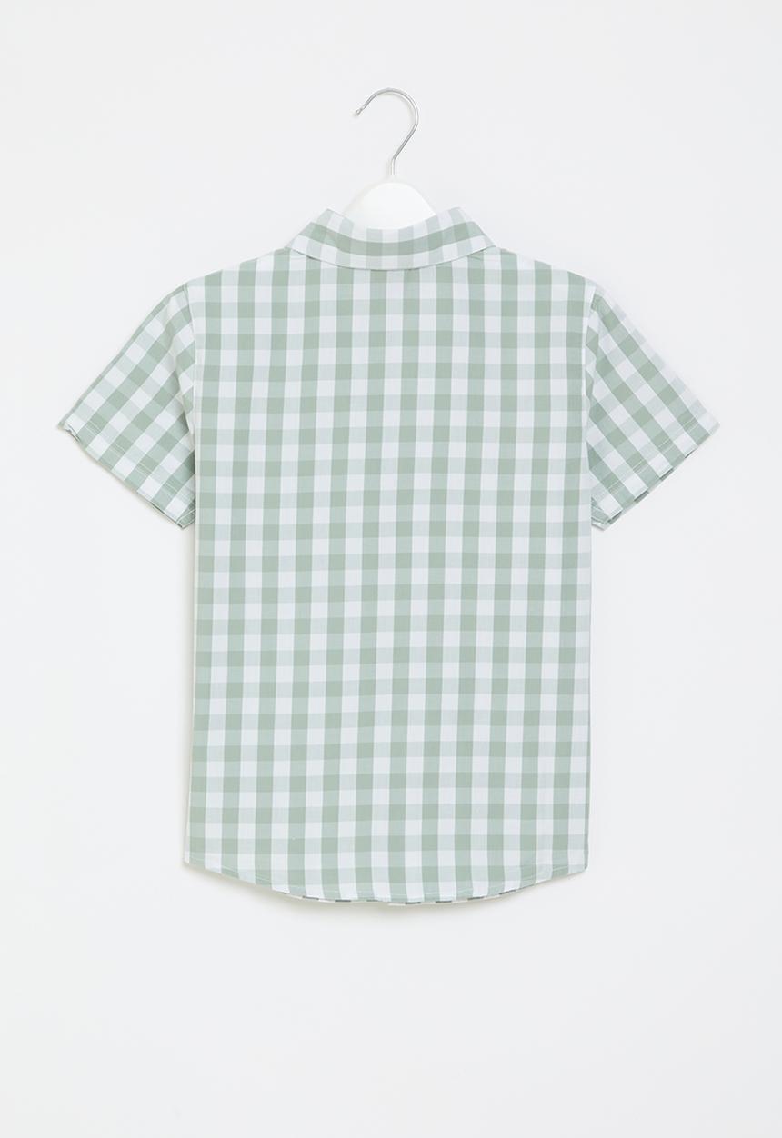 POLO - Boys denis checked short sleeve shirt-oyster