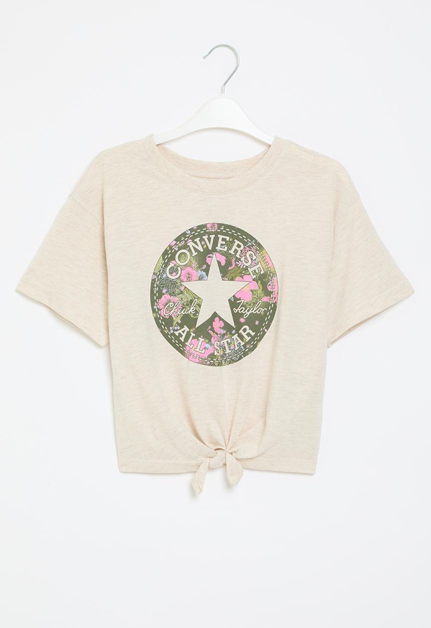 Converse - Converse boxy graphic tie fron top - natural ivory heather