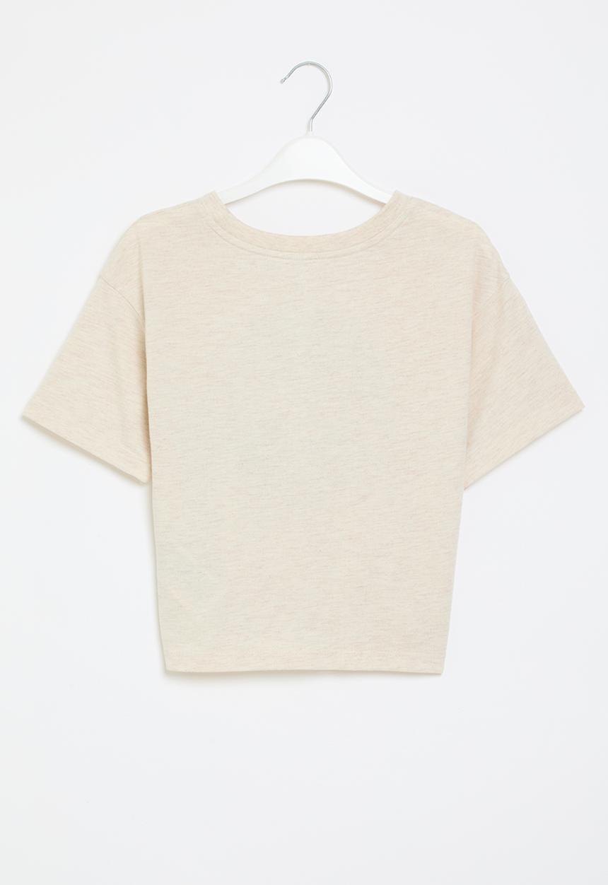 Converse - Converse boxy graphic tie fron top - natural ivory heather