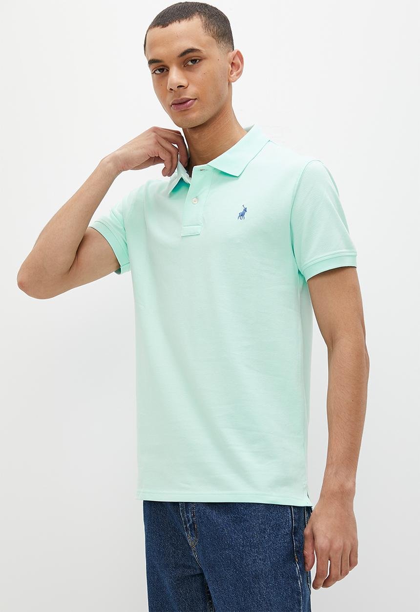 POLO - Mens classic pique short sleeve golfer - light blue