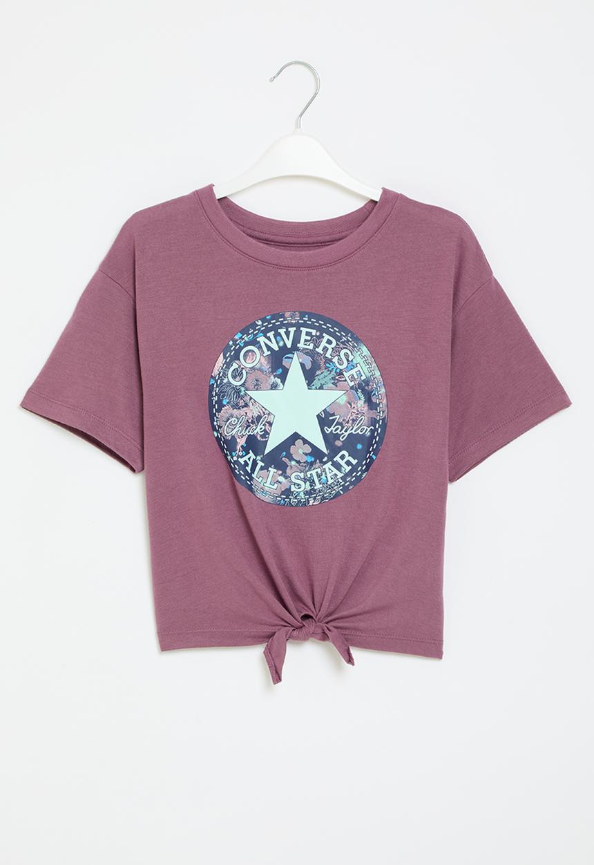 Converse - Converse boxy graphic tie fron top - dreamy dahlia