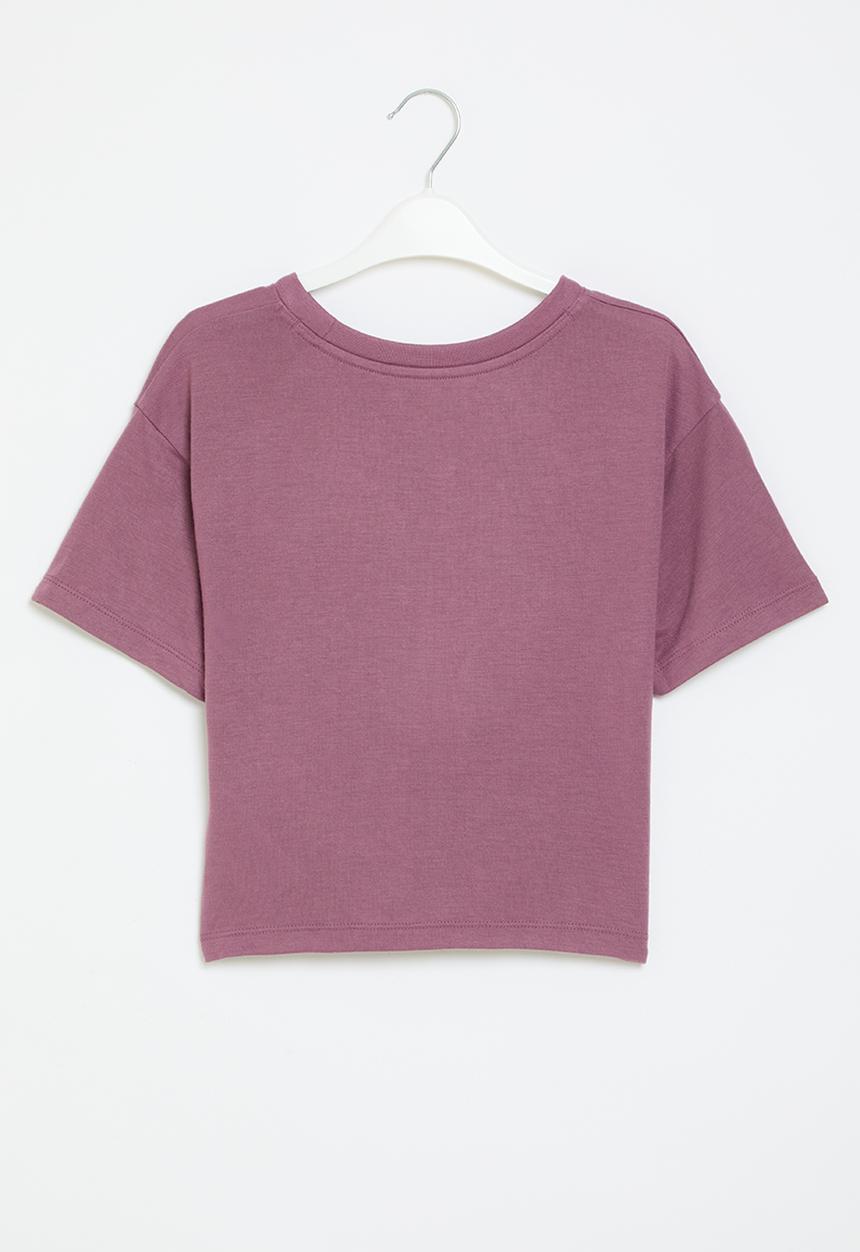 Converse - Converse boxy graphic tie fron top - dreamy dahlia