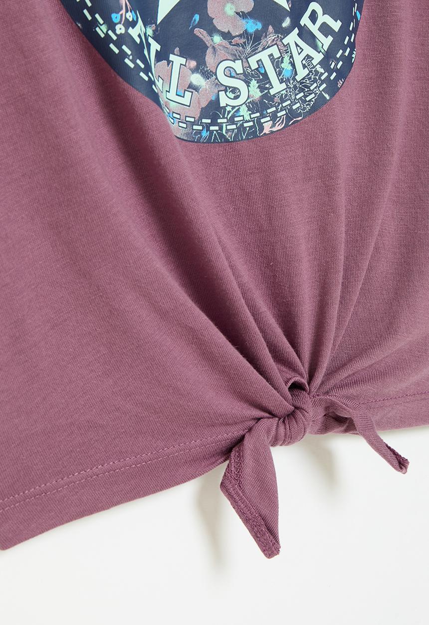 Converse - Converse boxy graphic tie fron top - dreamy dahlia