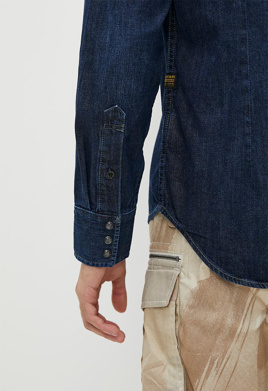 G-STAR - Slim Denim shirt Asinart 8oz denim - worn in deep sea
