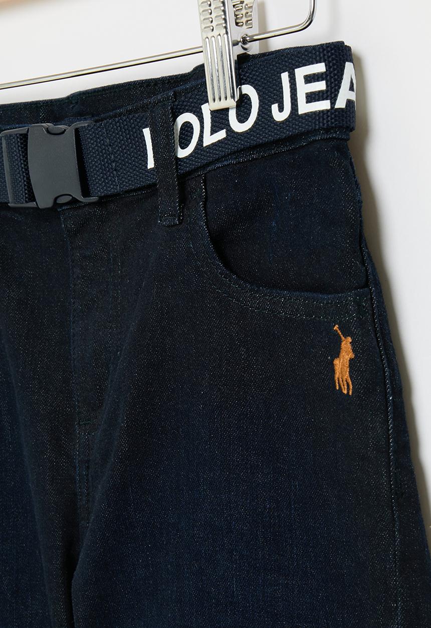 POLO - Boys jake belted denim short - dark wash