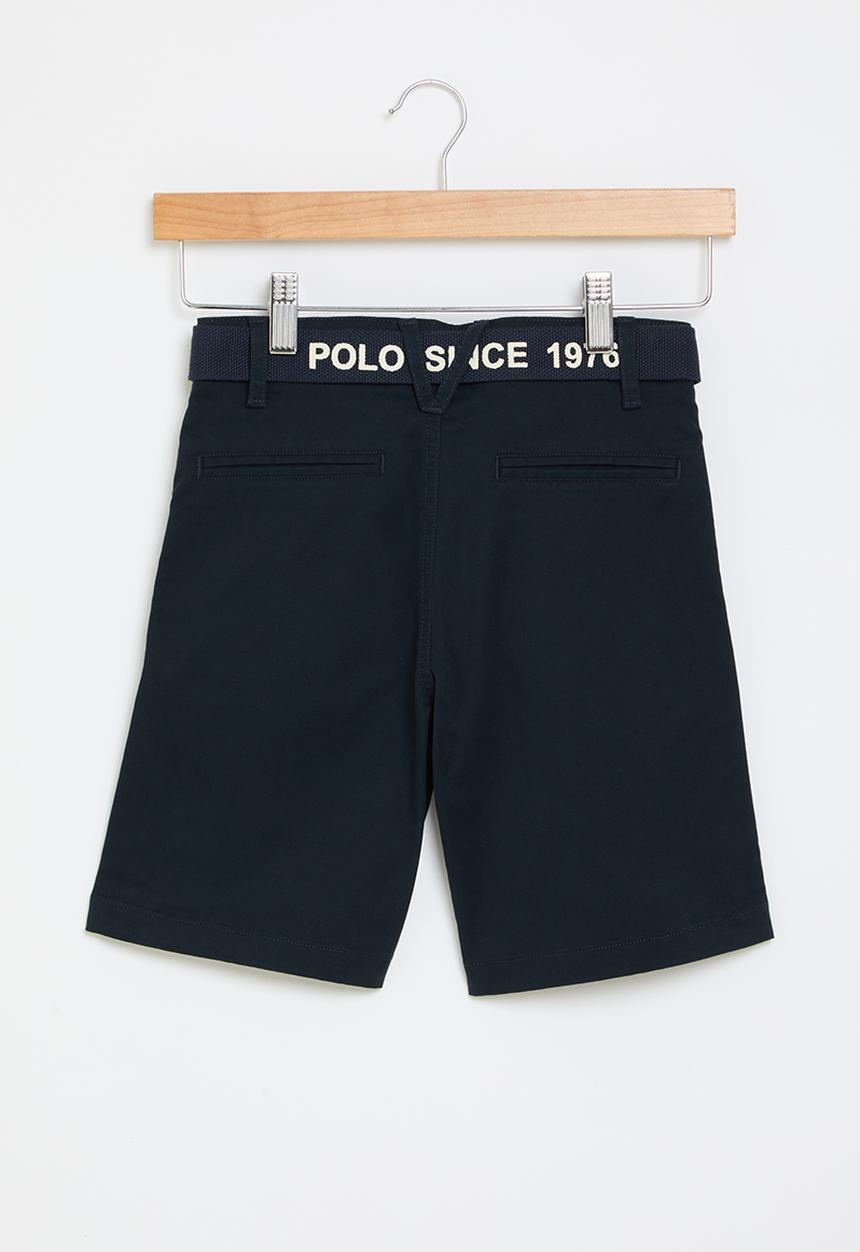 POLO - Boys andrew belted chino short - navy