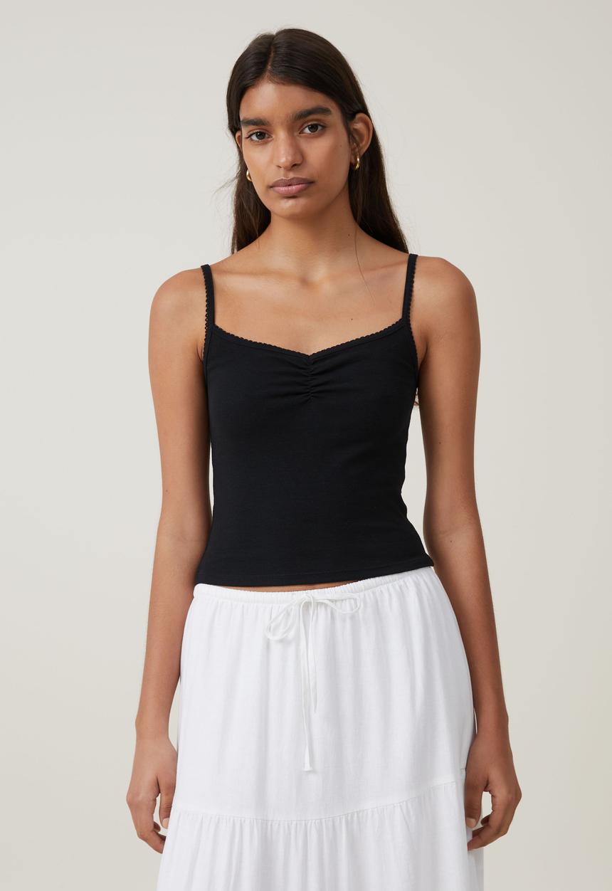 Cotton On - 90s Strappy Cami - Black