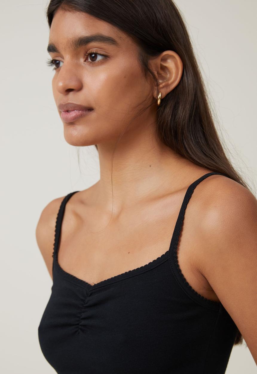 Cotton On - 90s Strappy Cami - Black