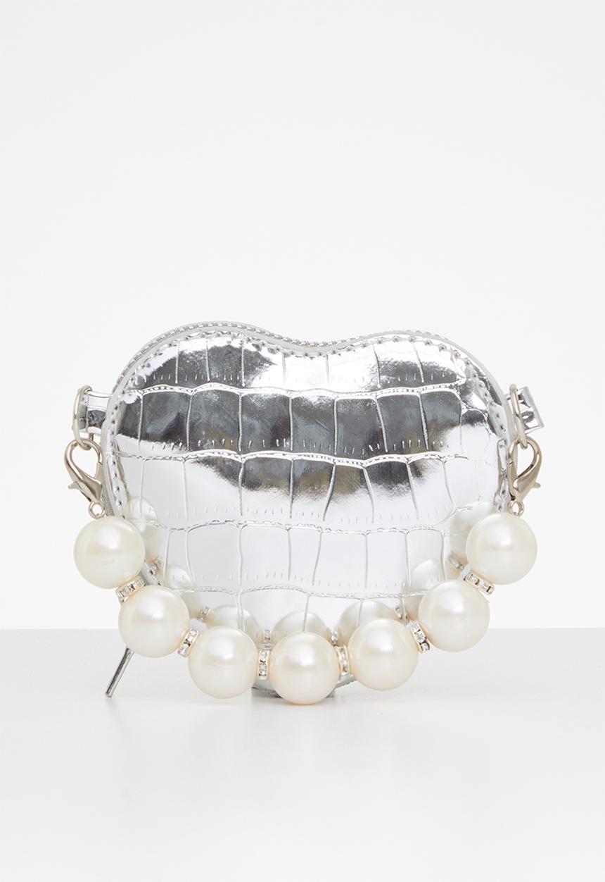 Pop Candy - Heart shaped bag- silver