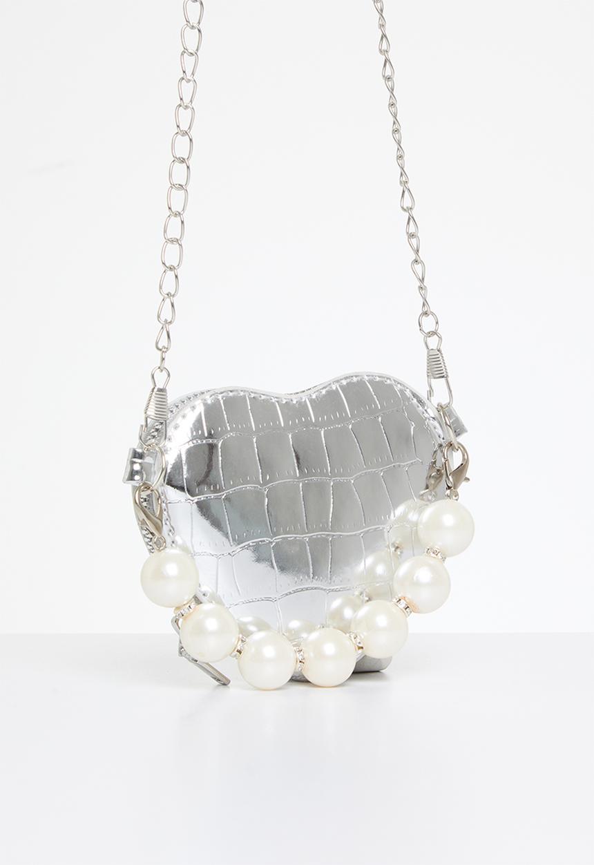 Pop Candy - Heart shaped bag- silver