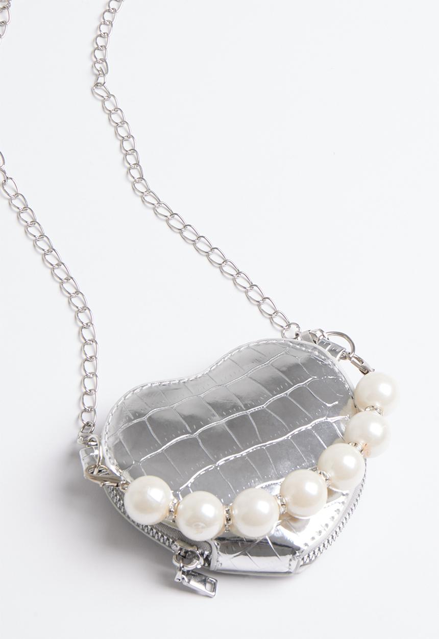 Pop Candy - Heart shaped bag- silver