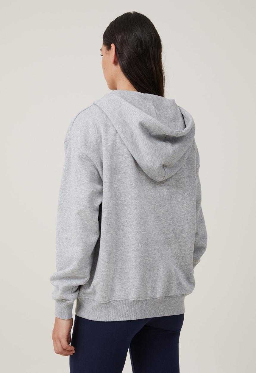 Cotton On - Classic Graphic Zip-Through Hoodie - New York/Grey Marle