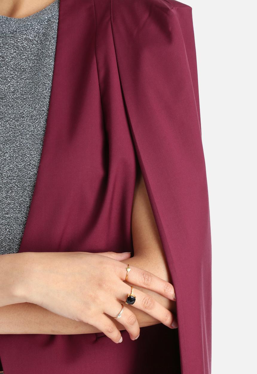 Lavish Alice - Collarless Cape Blazer