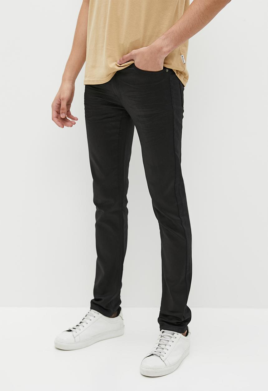 Ben Sherman - Wax coated denim - black