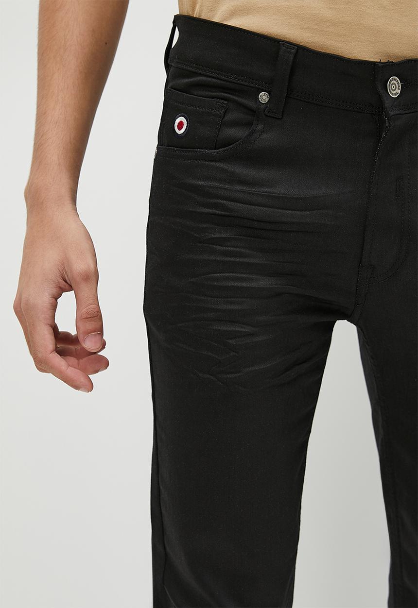 Ben Sherman - Wax coated denim - black
