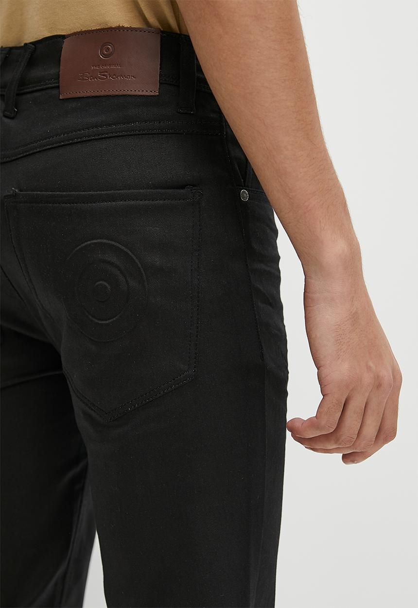 Ben Sherman - Wax coated denim - black