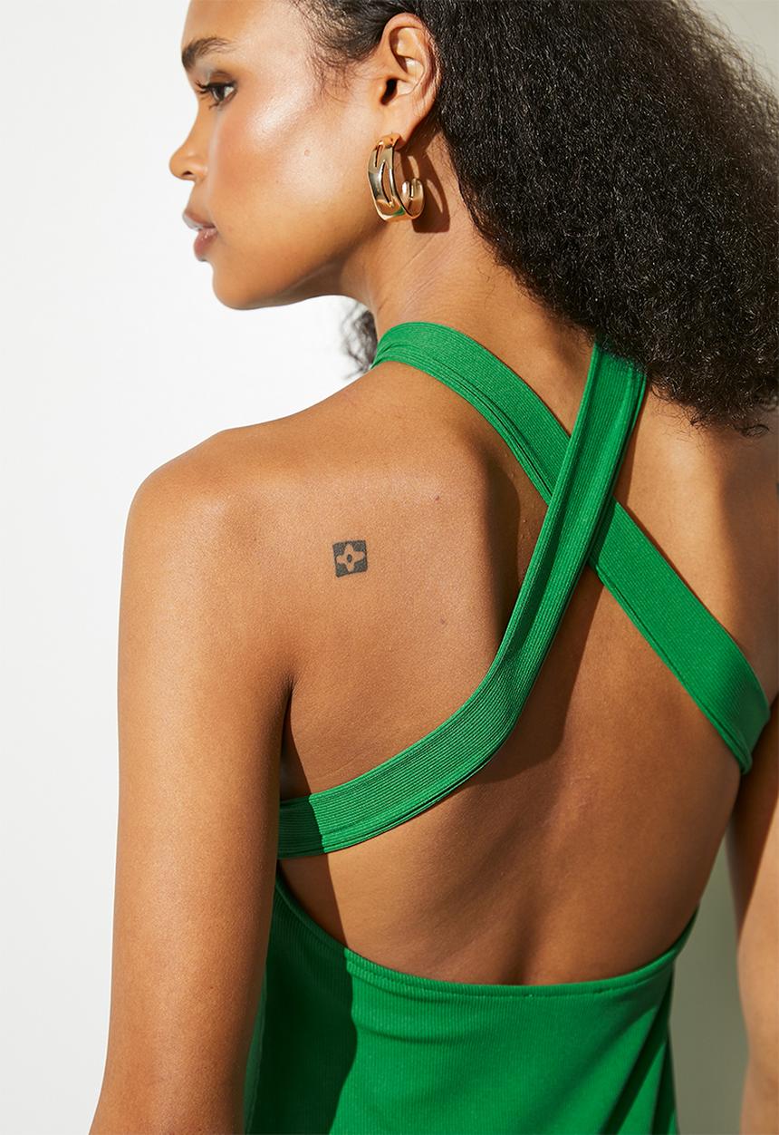 VELVET - Halter neck midi dress - green