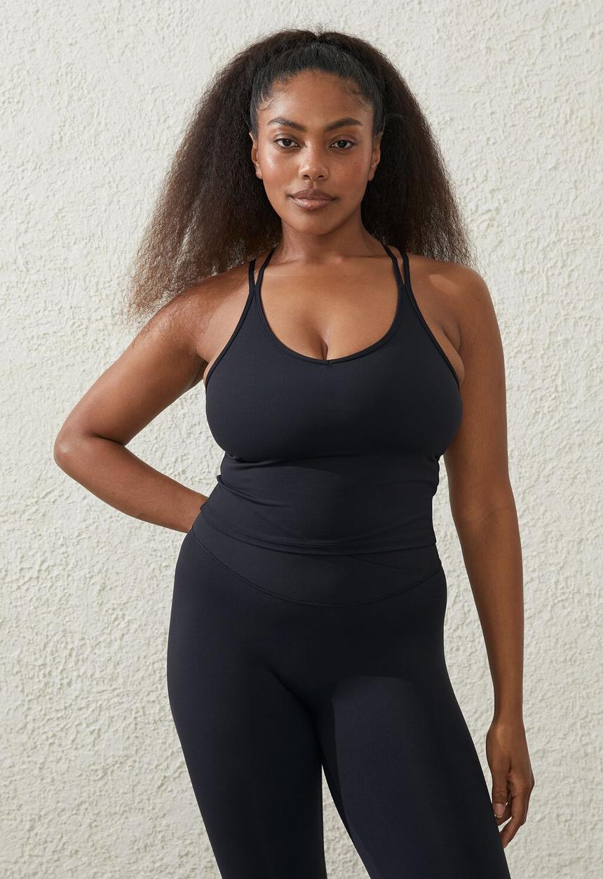 Cotton On - Ultra luxe strappy tank - black