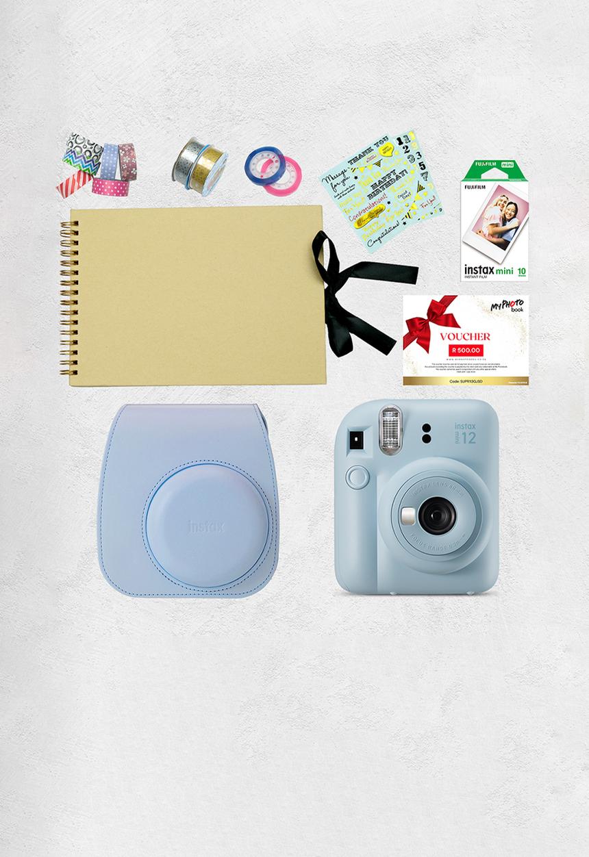 Fujifilm - Instax Cam Mini 12 Document Your Instax + Voucher - Pastel Blue