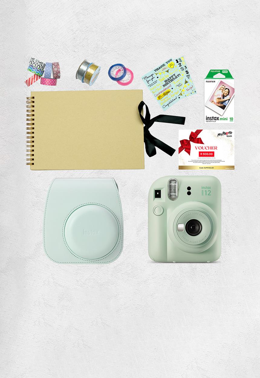 Fujifilm - Instax Cam Mini 12 Document Your Instax + Voucher - Mint Green