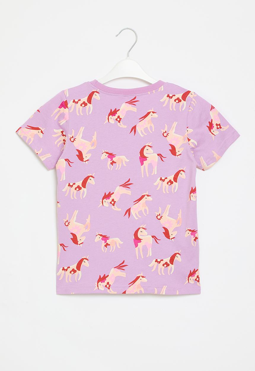 Pop Candy - unicorn print  tee - purple 