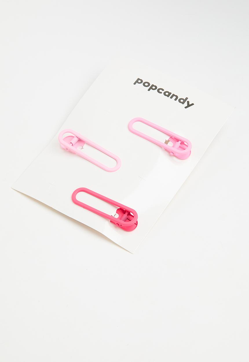 Pop Candy - Square hair clips - pink