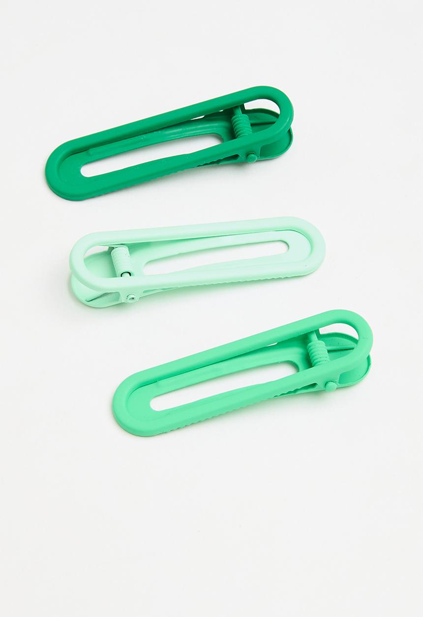 Pop Candy - Square hair clips - green