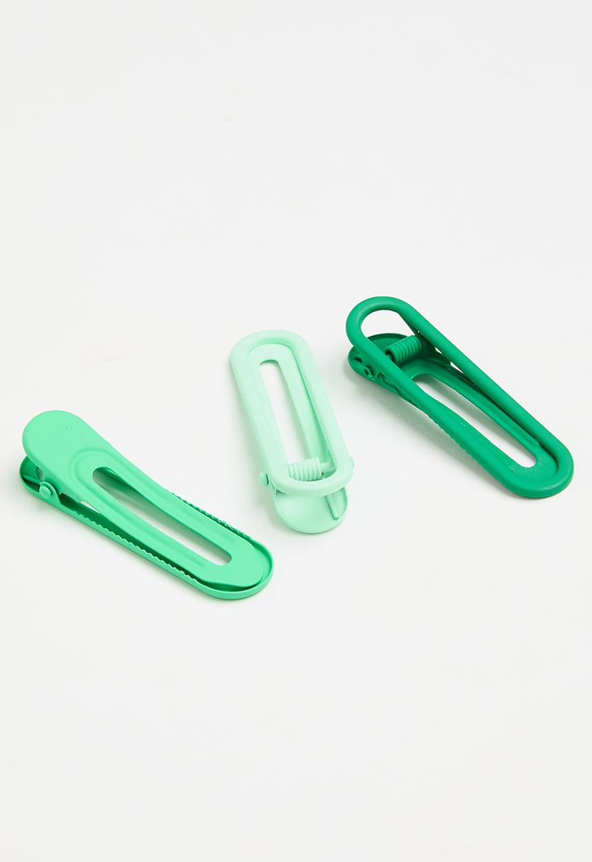 Pop Candy - Square hair clips - green