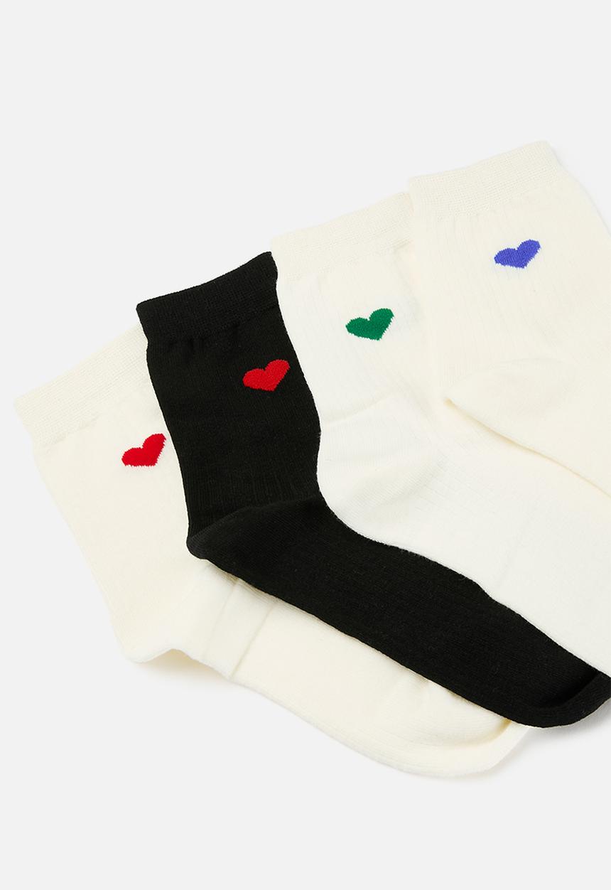 Tessa Design - Love 4 pack socks - black/neutral