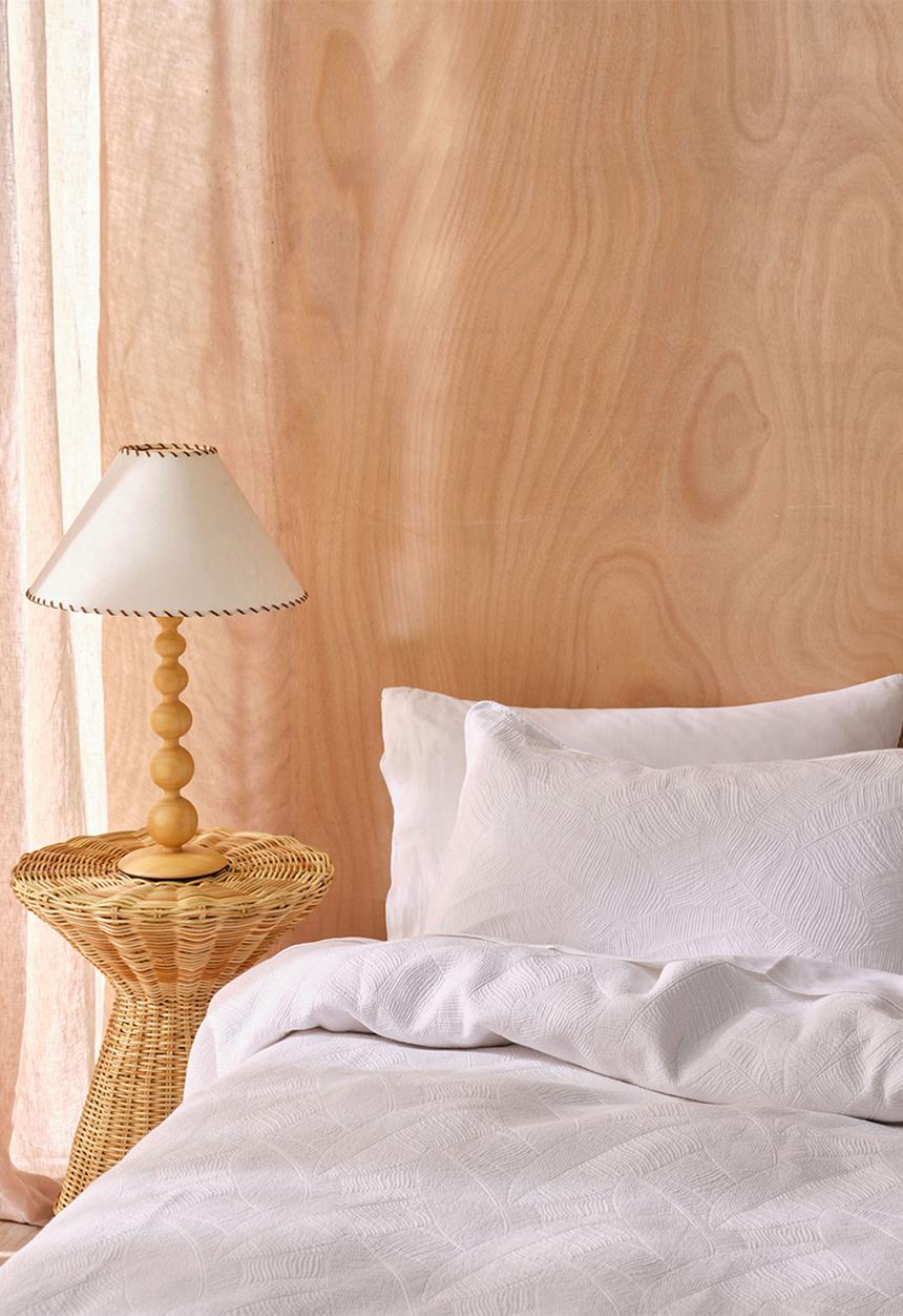 Linen House - Manon bed quilt and pillowcase sham set - white