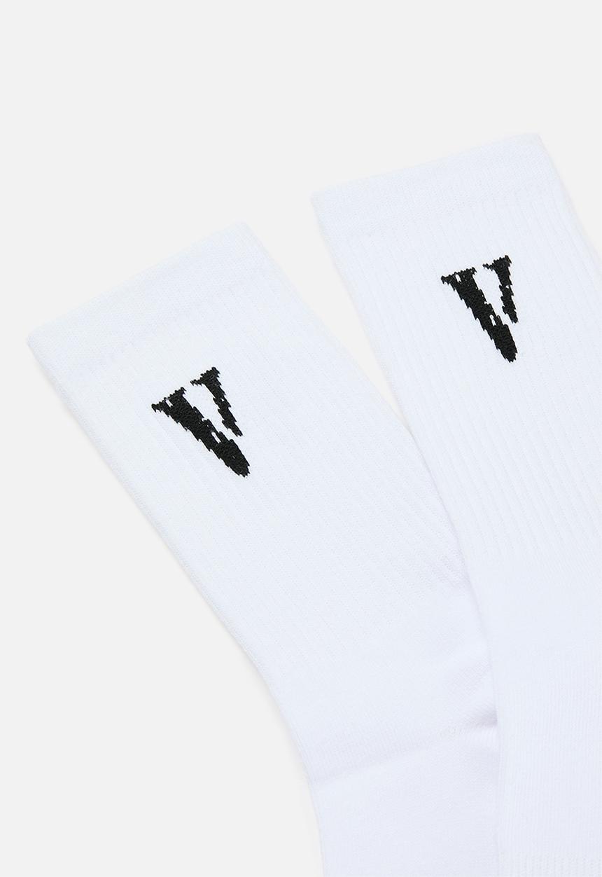 Tessa Design - Alphabet V socks - white/black