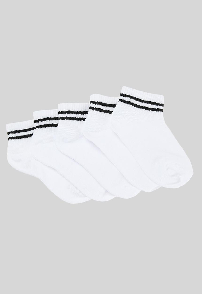 Pop Candy - 5 Pack ankle socks - black & white