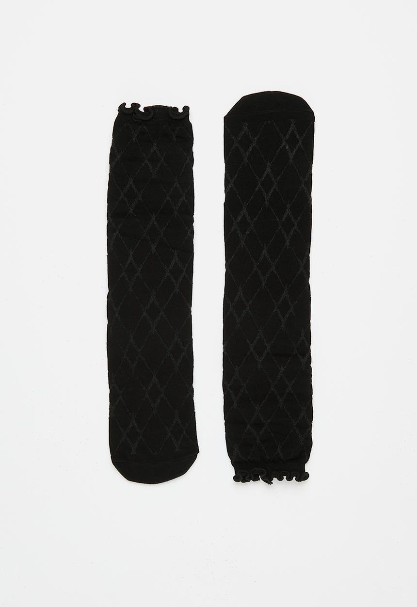 Tessa Design - Diamond mesh up socks - black