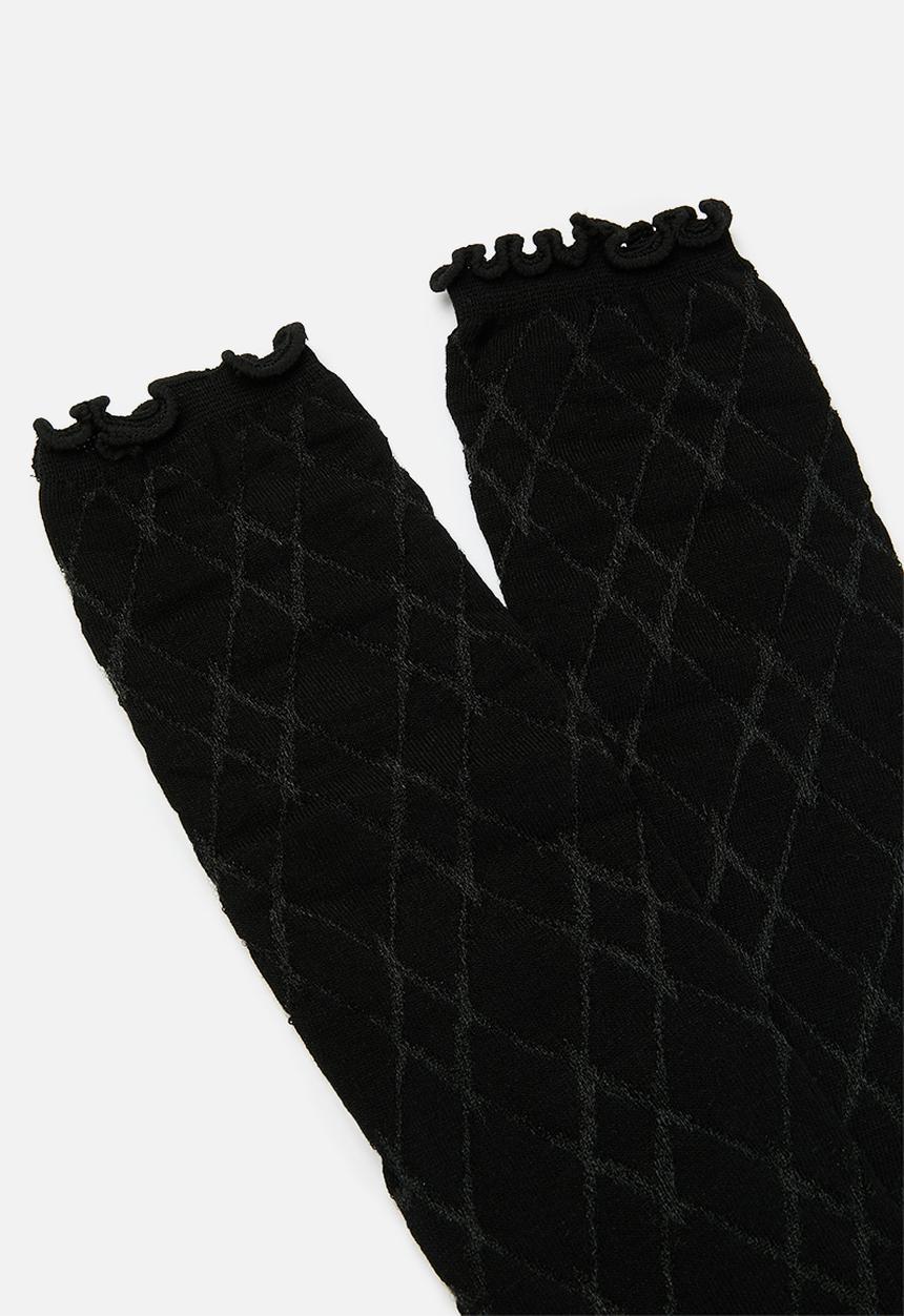 Tessa Design - Diamond mesh up socks - black