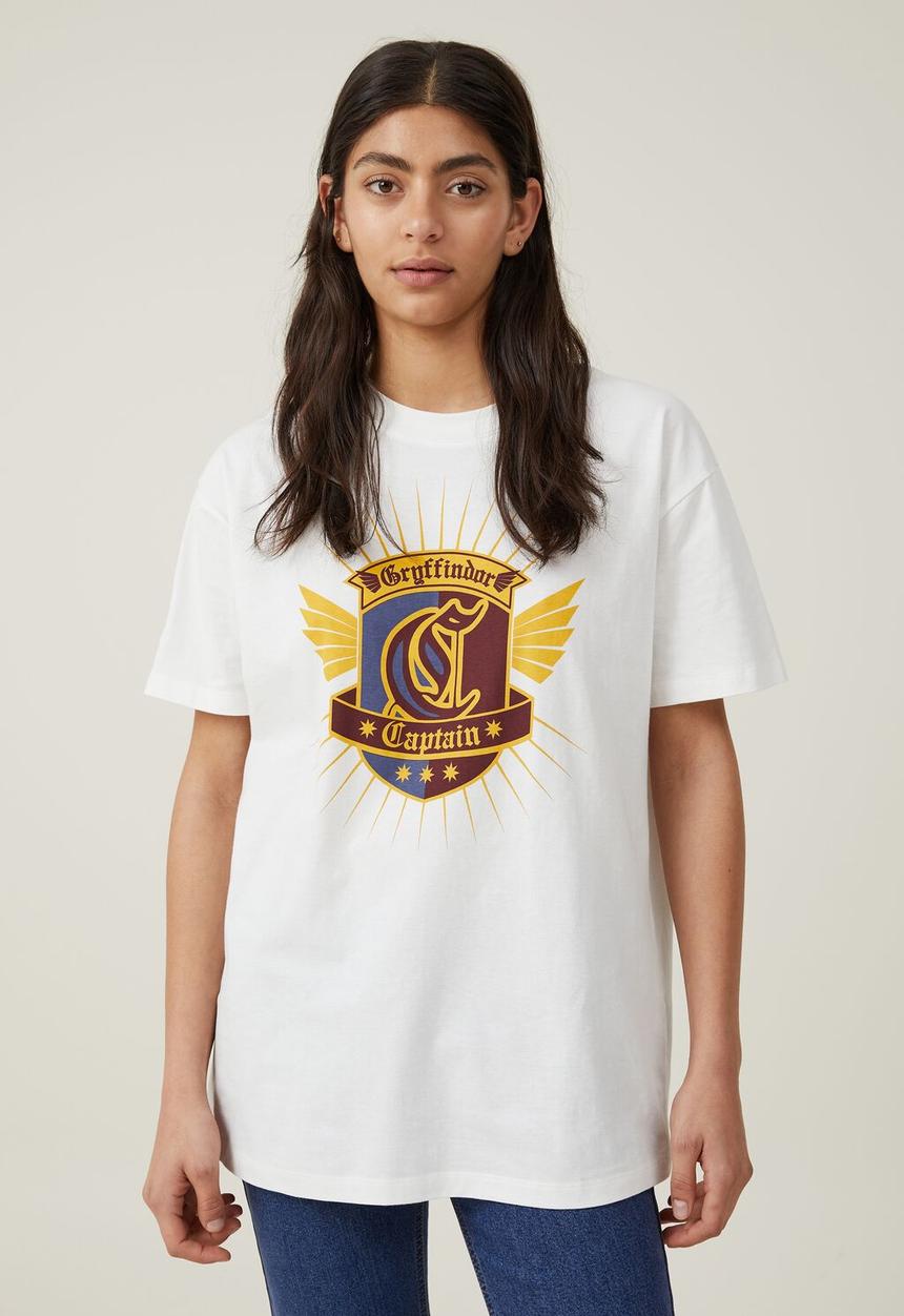 Cotton On - The Oversized Graphic License Tee-Lcn Wb Harry Potter Quidditch Team/Gardenia