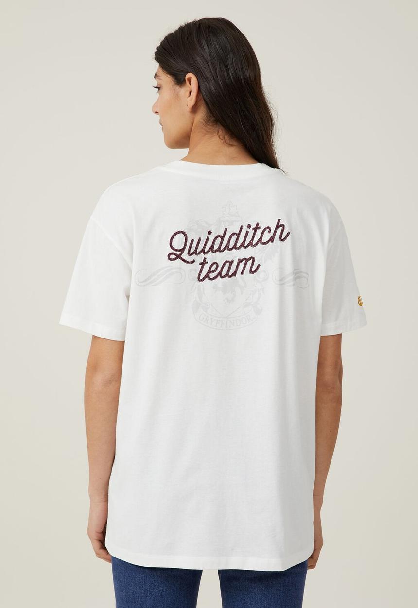 Cotton On - The Oversized Graphic License Tee-Lcn Wb Harry Potter Quidditch Team/Gardenia