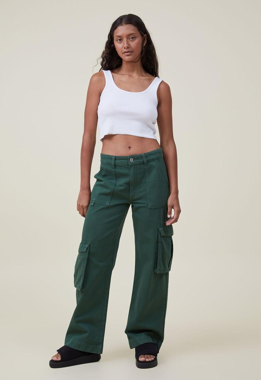 Cotton On - The one organic rib crop tank - white