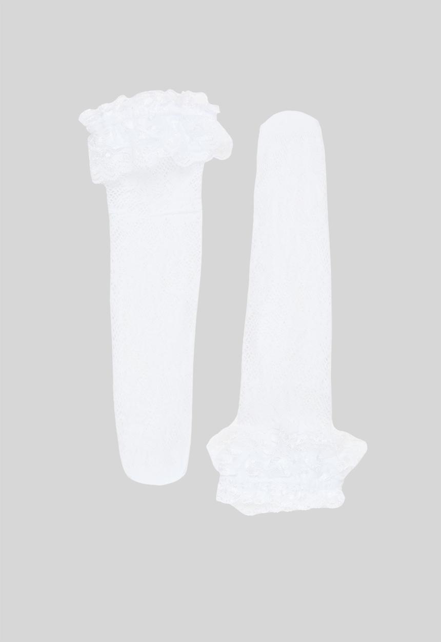 Pop Candy - Frilled socks - white