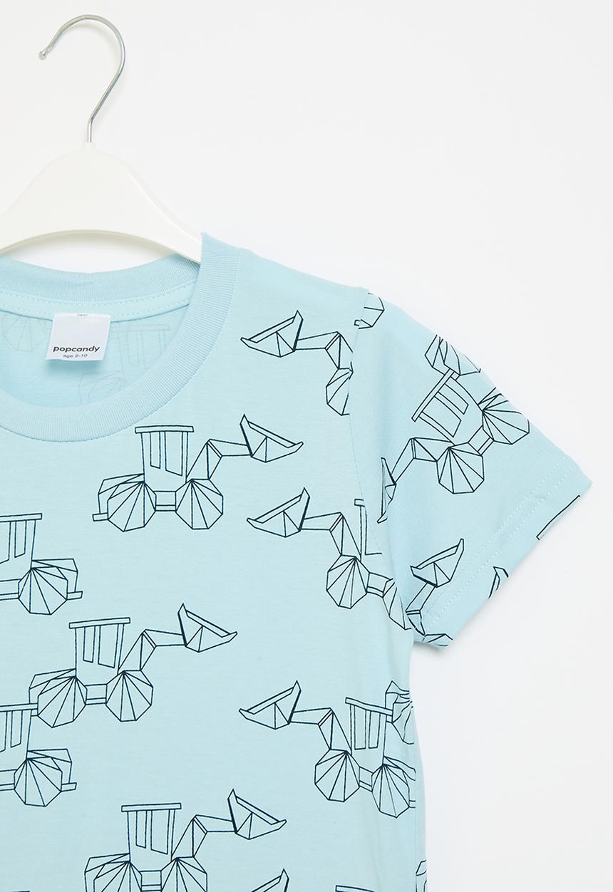 Pop Candy - Printed  tee - light blue