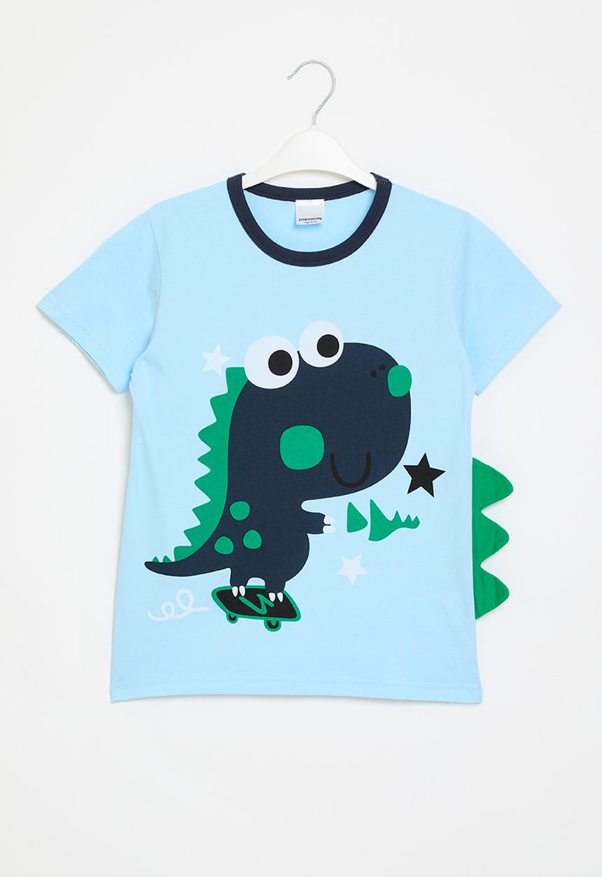 Pop Candy - Printed  tee - navy and light blue