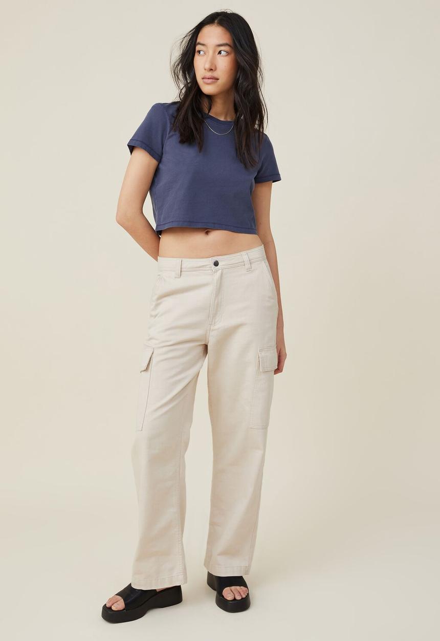 Cotton On - The baby tee - washed midnight navy