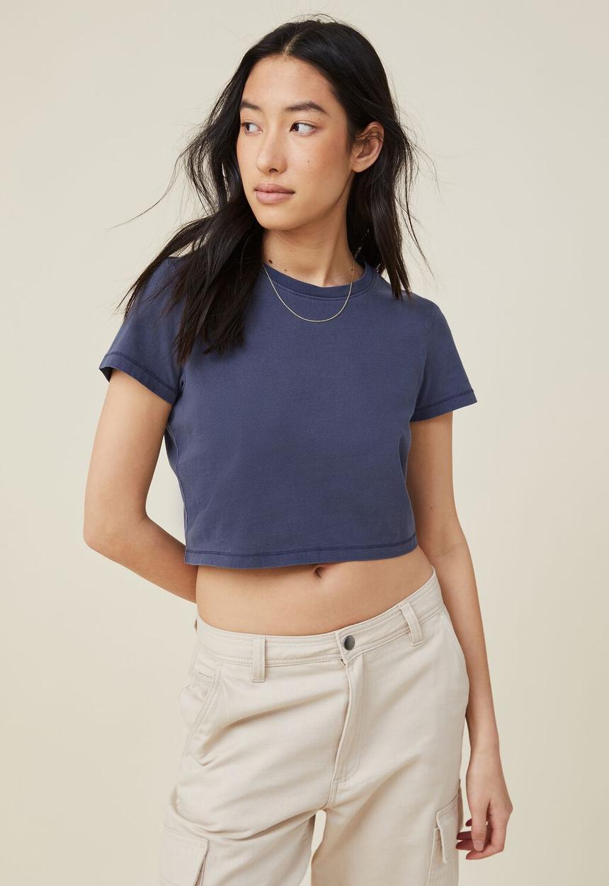 Cotton On - The baby tee - washed midnight navy