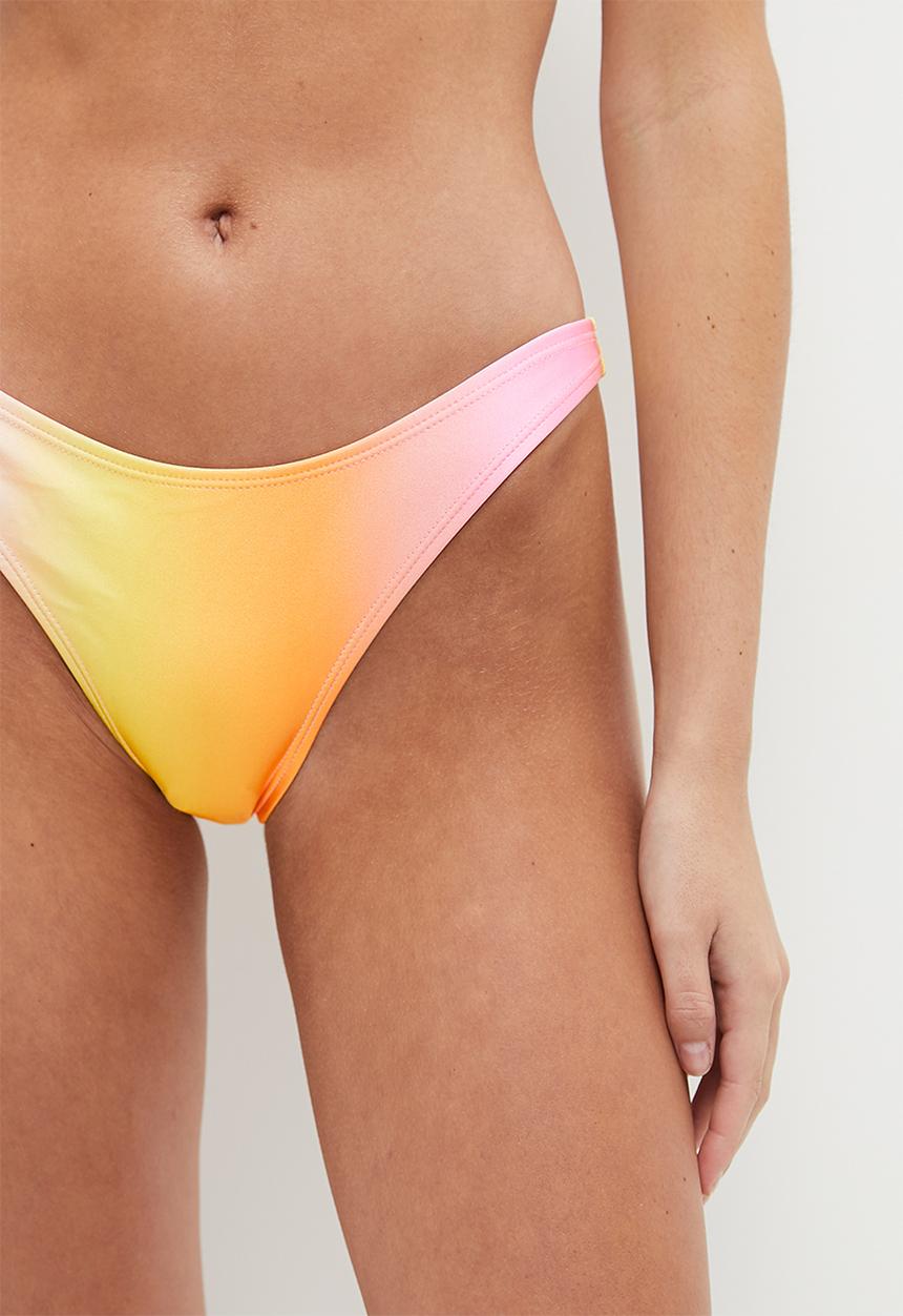 Cotton On - High side brazilian seam bikini bottom - charlie ombre pink shimmer
