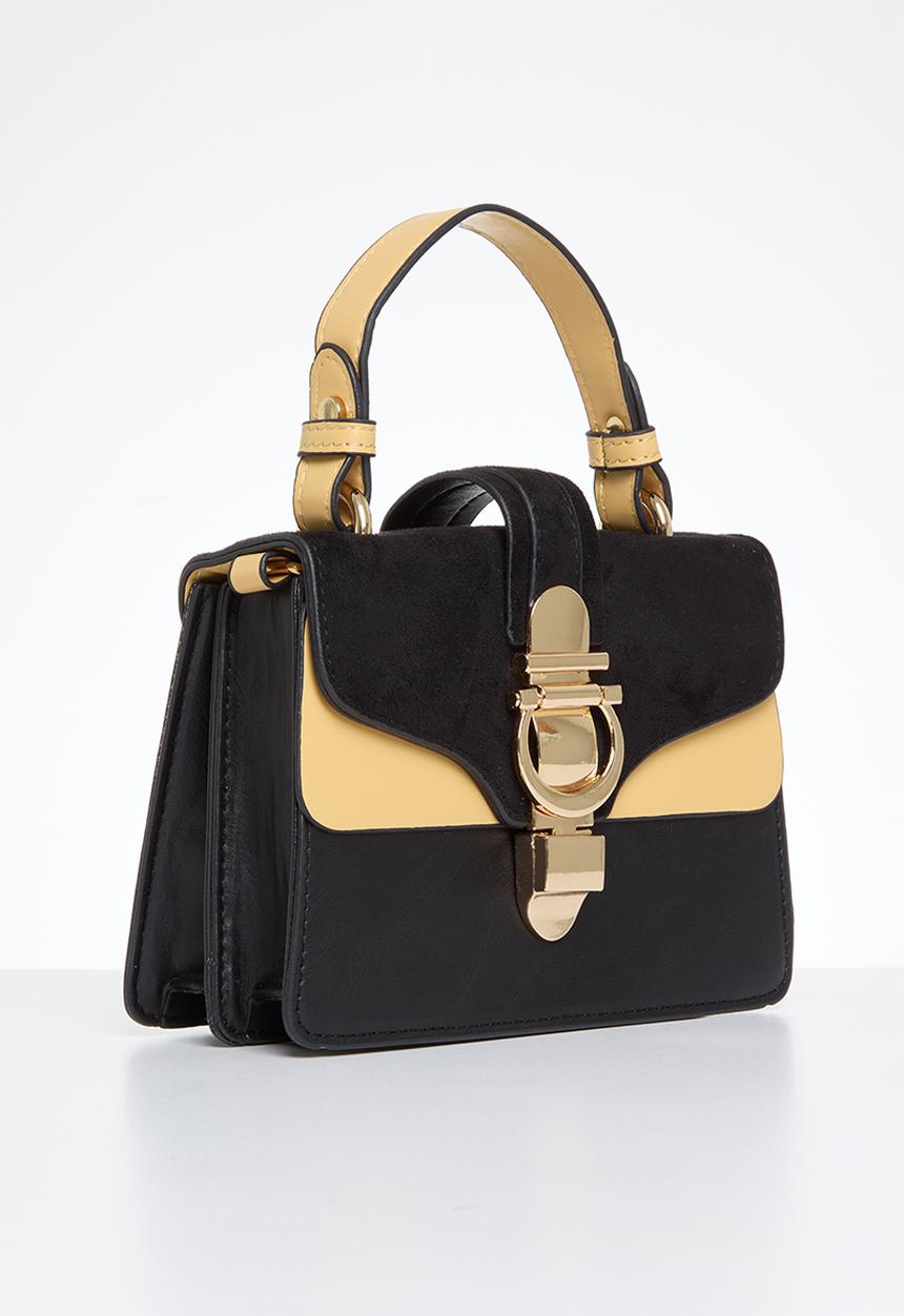 edit - Melody top handle bag - black & beige