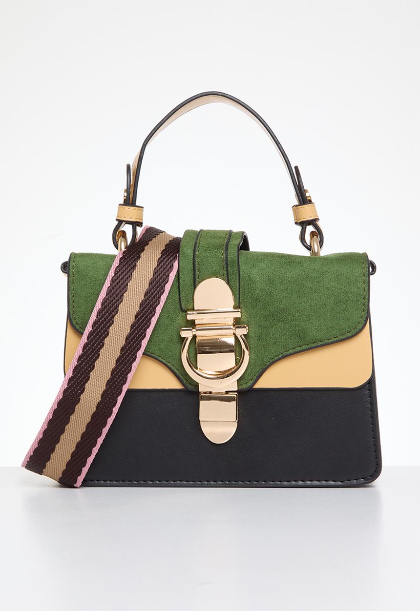 edit - Melody top handle bag - green & black